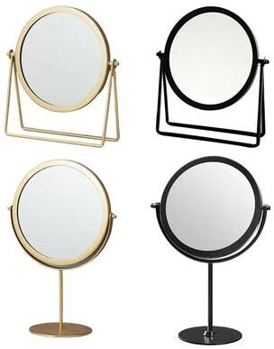 Fusion Finds Vintage Round Desktop Makeup Mirror With 360 Rotating Metal Stand For Vanity & Dressing Table random Style