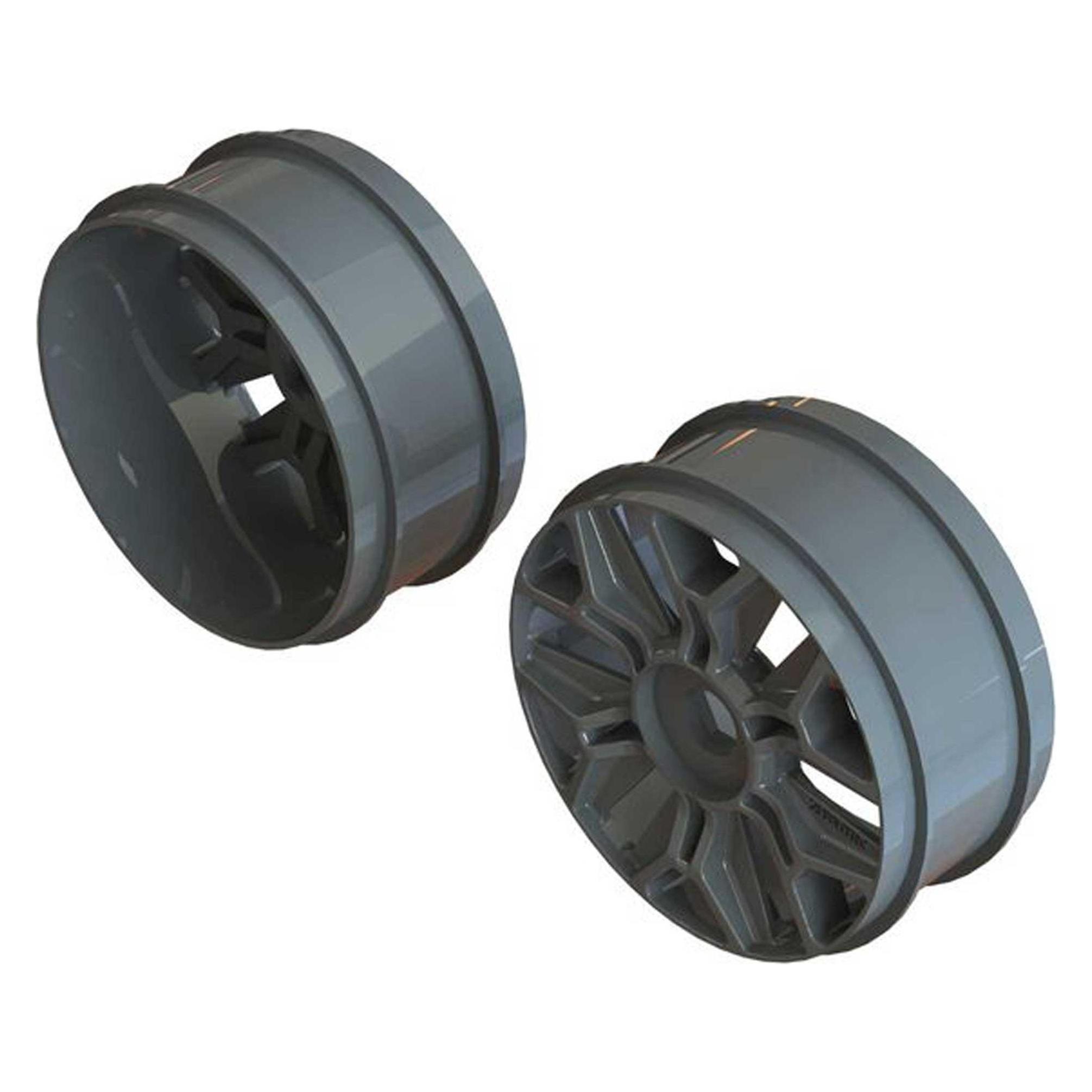 Arrma 1/8 buggy wheel 17mm hex gun metal (2) (ARA510127)