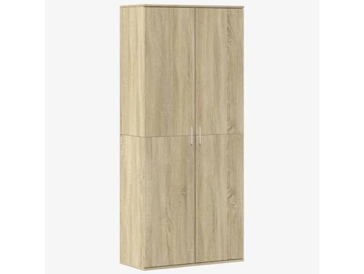 KUPTYERFG Highboard Sonoma Eiche 80x35x180 cm Holzwerkstoff Schrank Stilvoller Erhöhter Kommodenschrank für Wohnzimmer und Schlafzimmer mit geschlossenen Türen gegen Staub.