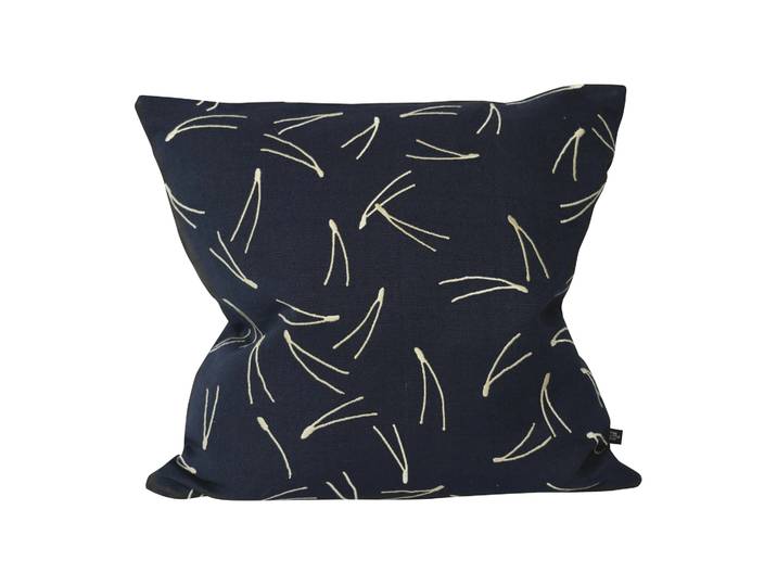 Fine Little Day Barr kussenhoes geborduurd 48x48 cm Antracietblauw