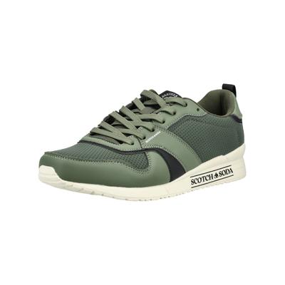 Sneaker SCOTCH & SODA "Scotch & Soda Sneaker Lederimitat", Herren, Gr. 42, dunkelgrün, Lederimitat, Schuhe Sneaker