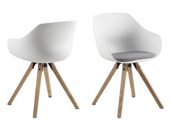 möbelando Schalenstuhl >Tina< (2er-Set) in Grau - 56,5x80,5x53 (BxHxT)