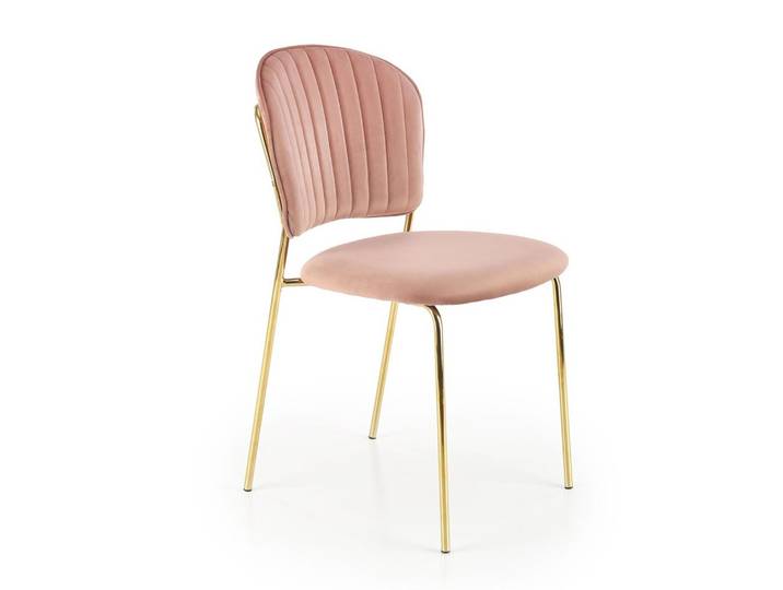 Polsterstuhl GLORIA, rosa mit goldenen Beinen