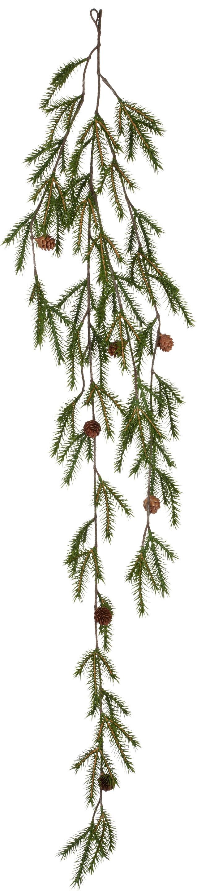 Kunstranke CREATIV GREEN "Hänger mit Tannenzweigen", grün, H:136cm, Kunststoff, Kunstpflanzen, mit Zapfen