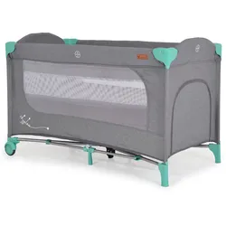 Cangaroo Reisebett Skyglow 2 Ebenen Räder Matratze Seiteneingang Tasche Bremsen grün