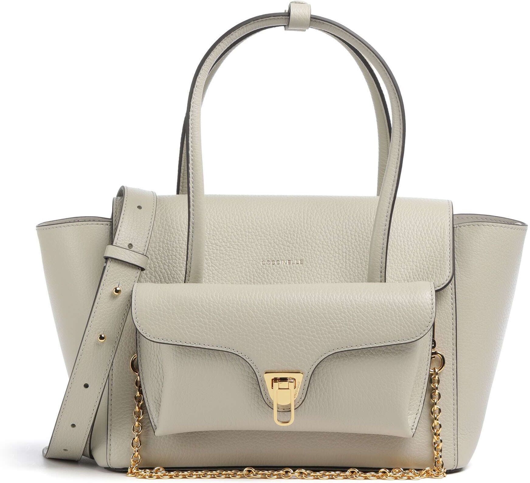 Coccinelle Beat Double Handtasche aus Leder, beige