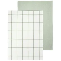 TAULO Geschirrtücher 2er-Set 50x70 White/Desert Sage
