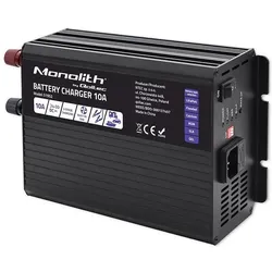 Qoltec, Autobatterie Ladegerät, Smart Monolith Batterieladegerät für LiFePO4 AGM GEL SLA-Batterien 10A 24V (10 A, 24V)
