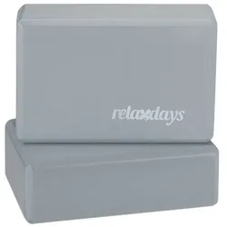 Relaxdays 10x Yogablock im, grau Weiß,Grau