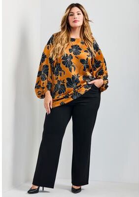 Plus Size Women's Bella Satin Tunic by Avenue in Golden Hour (Size 22/24)