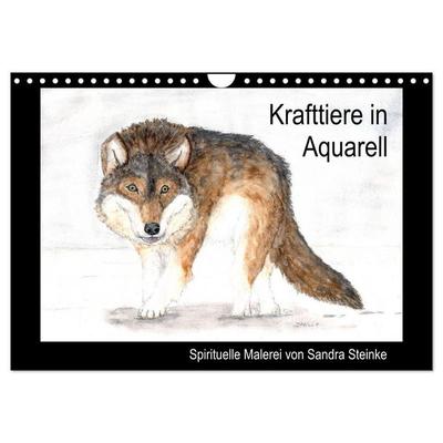 Krafttiere in Aquarell (Wandkalender 2026 DIN A4 quer), CALVENDO Monatskalender