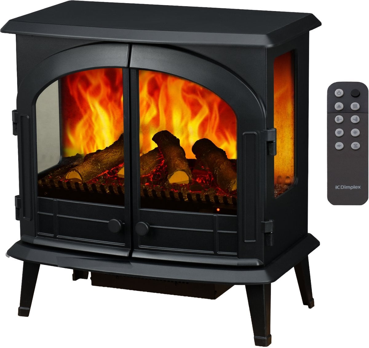 Dimplex Emberly Elektrische Sfeerhaard - Vrijstaande haard met 3-zijdig glas, Optiflame LED-vlameffect en 2000W ventilatorkachel - Bedienbaar via Bluetooth app of afstandsbediening