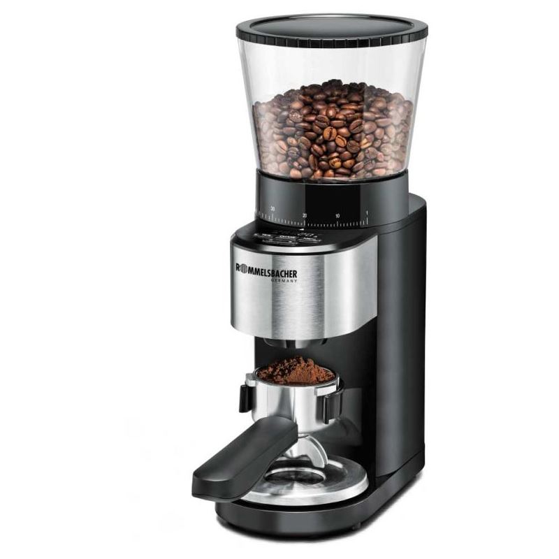 Rommelsbacher Kaffeemühle EKM 500 (schwarz/edelstahl, 160 Watt, integrierte Präzisions-Waage)