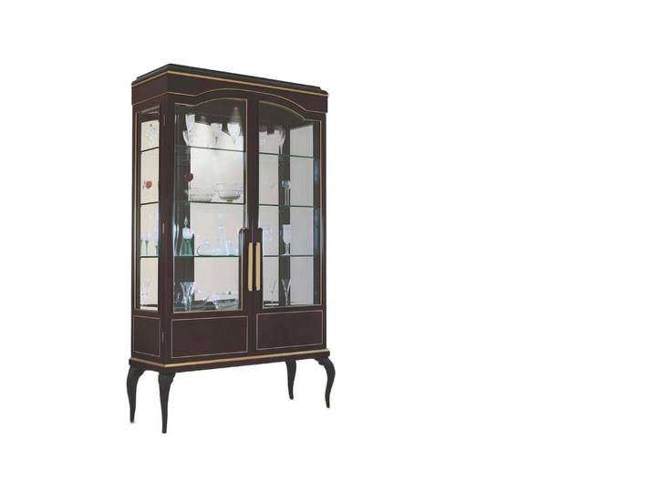 Xlmoebel Vitrine Braune Vitrine aus Holz und Glas mit elegantem Design (Vitrine) Hergestellt in Europa
