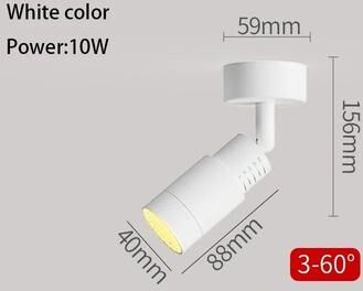 Uplift Picks Adjustable LED Spotlight Zoom Focus Surface Mounted Ceiling Light white (10w) 4000k