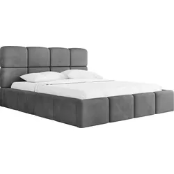 POLSTERBETT Tivio mit Bettkasten, Grau Samt 180x200 cm