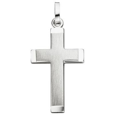Kreuzanhänger JOBO "Anhänger Kreuz", silber (silber 925), Schmuckanhänger, Damen, Silber 925 (Sterlingsilber), 925 Silber