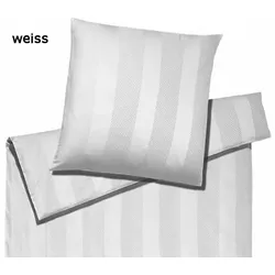 Elegante Bettwäsche Metropolis - 155x220 cm + 40x80 cm	weiss
