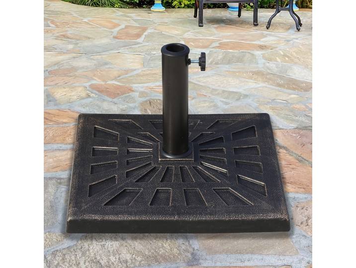 Outsunny Pied Parasol 51x51cm Résine Imitation Fonte Bronze