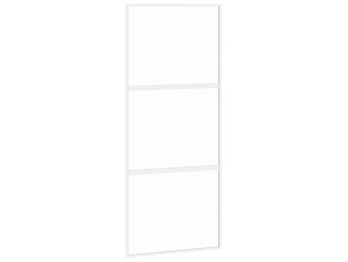 vidaXL Porte coulissante blanc 90x205 cm verre trempé aluminium