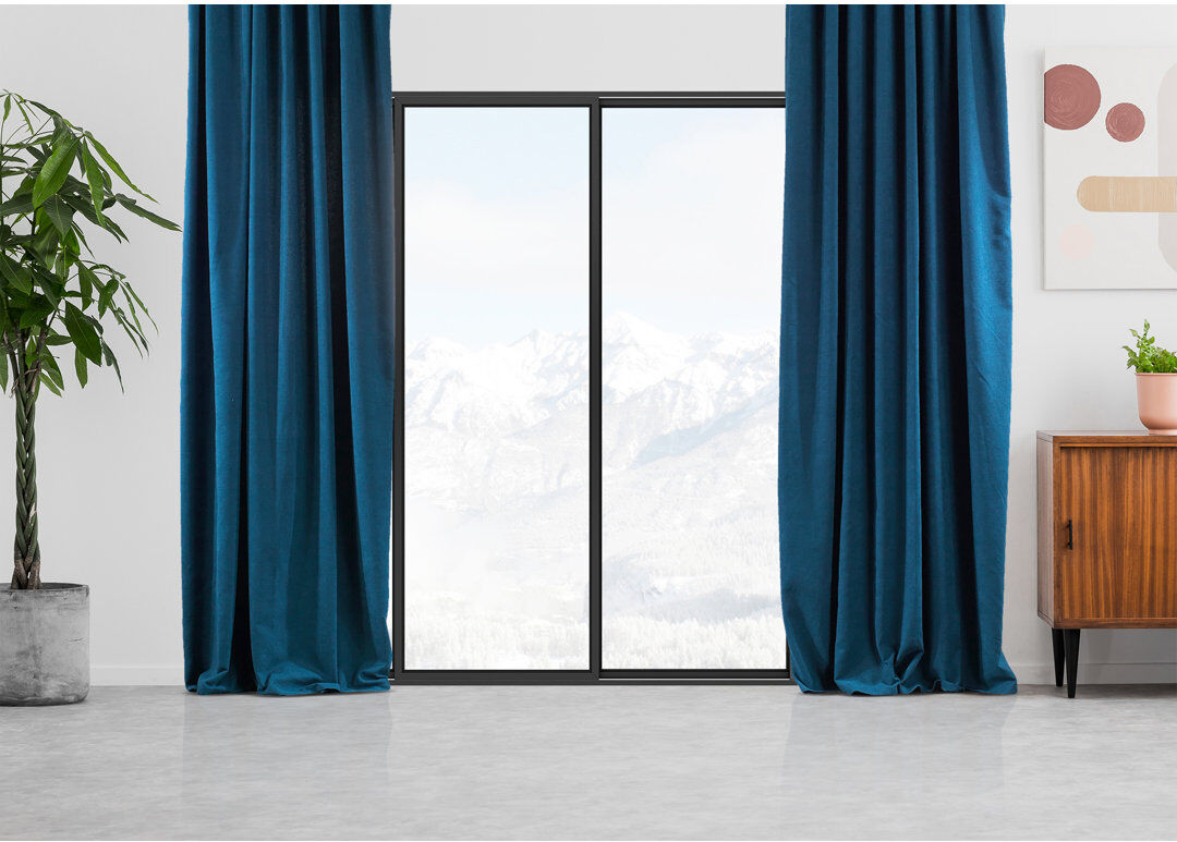 Noine Home Deco Room Darkening Single Curtain Panel Blue 130cm Width x 225cm Drop