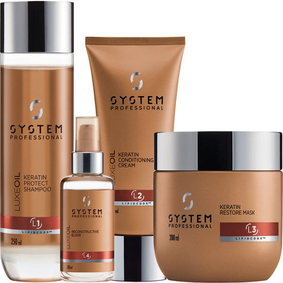 680ml System Professional LipidCode Luxeoil Set Variante 1 (Shampoo 250ml + Conditioner 200ml + Mask 200ml + Elixir 30ml)
