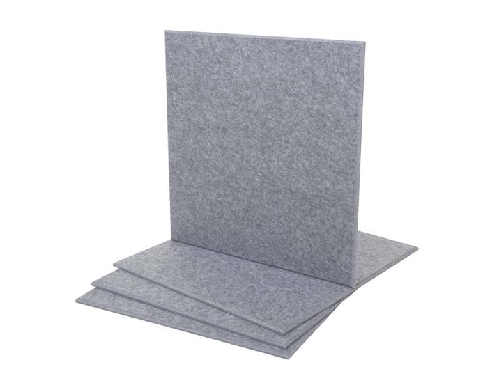 Jamb Akustikwandpaneel Grau Komplett-Set, Textil, 50x50x1 cm, Wandverkleidung, Akustikpaneele