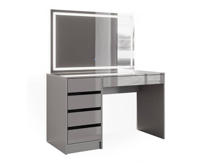 Coiffeuse avec miroir led gris 120x145cm