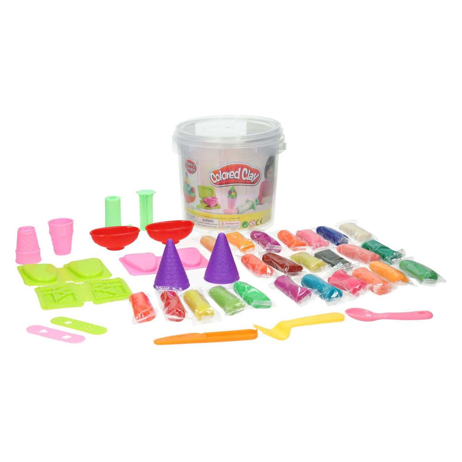 Lobbes Knete-Set in Aufbewahrungsbox Eiscreme - 24 Farben Knete (66853492)