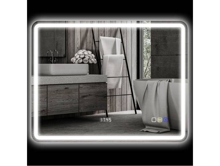 Miroir LED de salle de bain 70x90 cm rectangulaire avec Bluetooth horloge commande tactile anti-buée TYNQER