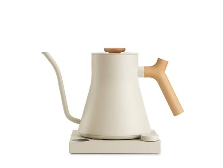 Fellow Stagg EKG Pro Schwanenhals Wasserkocher, Farb-LCD, Edelstahl Temperatureinstellung 40-100°C, Warmhaltefunktion, 304 Edelstahl, Pour-Over Kaffee & Tee, Walnussgriff, Programmierbar