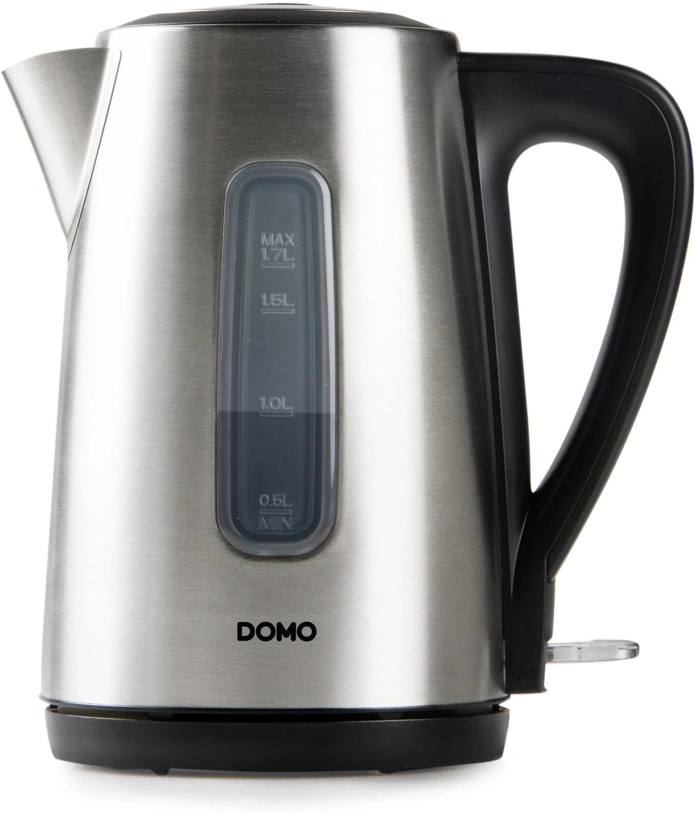 DOMO Wasserkocher "DO738WK 1,7 l", silber (edelstahl), Wasserkocher, mit 360 Sockel, Abschaltautomatik und entnehmbarem Kalkfilter, Wasserkocher edelstahl Einheitsgröße