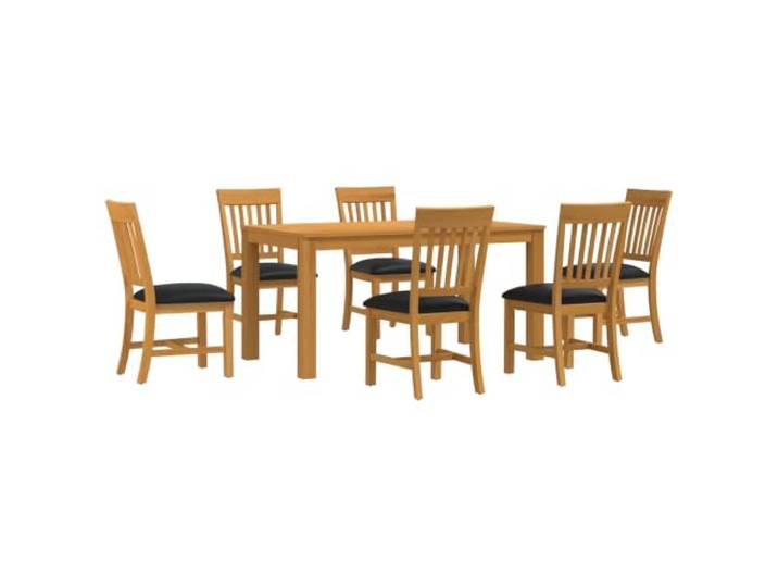 Makastle Essgruppe 7 STK. Massivholz Eiche 150x85x75 cm