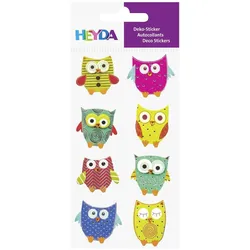 6x Heyda, Sticker, Motivsticker Eulen (8 Sticker)