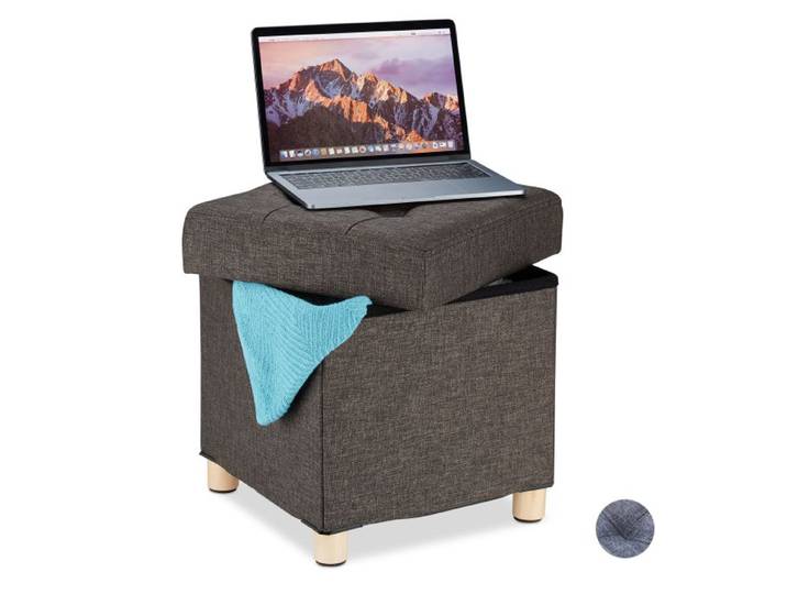 Relaxdays Tabouret avec espace de rangement