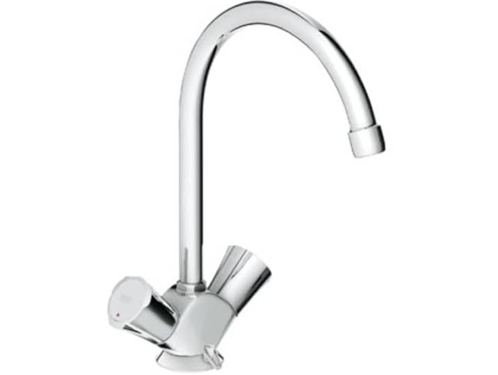 GROHE Costa L, Küchenarmatur 1/2' Anschluss, einfache Montage Wasserhahn Küche, hochwertige Keramikkartusche, für Spültisch (chrom, 31930001)