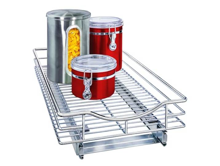 Lynk Professional Ausziehbares Regal unter dem Schrank, Metall, Chrom, 27,9 x 45,7 cm (B x T)