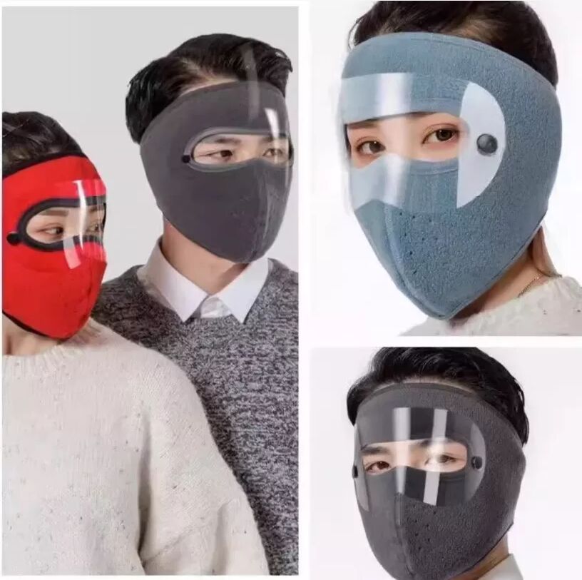 INF Winter Outdoor Radfahren Warme Fleece Gesichtsmaske - Volle Abdeckung & Verstellbar Grau
