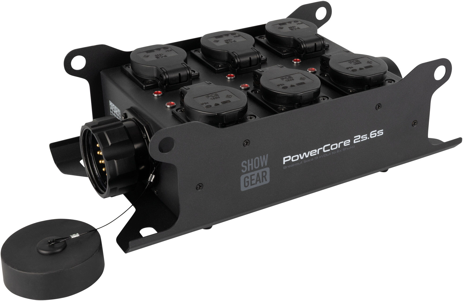 Showgear Powercore 2s.6s Breakout-Stecker, S19-Eingang/ausgang Auf 6x Schuko