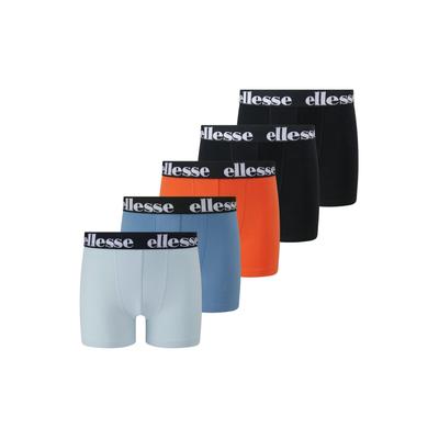 Boxershorts ELLESSE "Boxershort EMARIO Jungen Shorts 5P 5er Pack", Kinder, Gr. 128-134, bunt (schwarz, orange, blau), Obermaterial: 95% Polyester PES. 5% Elasthan EL., Unterhosen
