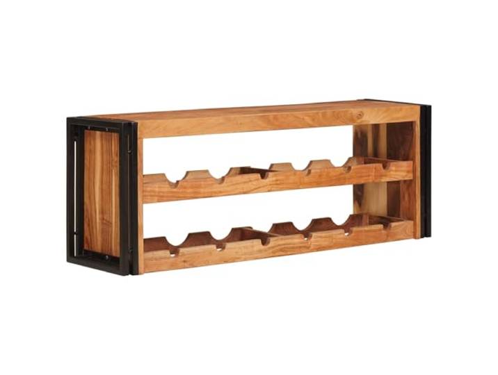 Molumvel Weinregal aus massivem Akazienholz Wandmontiertes Weinregal für Flaschen 120 x 45 x 33 cm