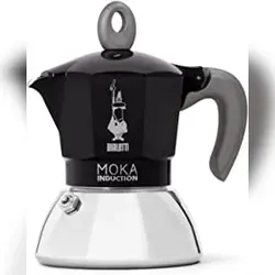 Bialetti Caffettiera Moka Induktion Aluminium, Schwarz, 2 Tassen Fassungsvermögen