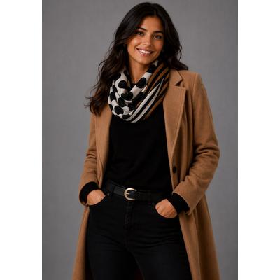 Loop LAURA SCOTT, Damen, braun (hellbraun, weiß), Web, Polyester, bedruckt, gemustert, Modetücher Loop, leichtes Webmaterial, gemustertes Animal-Design