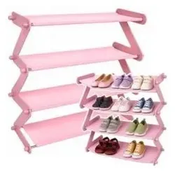 Lean Toys, Schuhschrank, Schuhschrank mit 4 Ablageebenen, rosa
