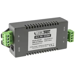 ChiliTec Bluetooth Receiver m. 4-Kanal Verstärker 4/8Ohm, 4x15W, 12V/4A, 3,5mm AUX-In
