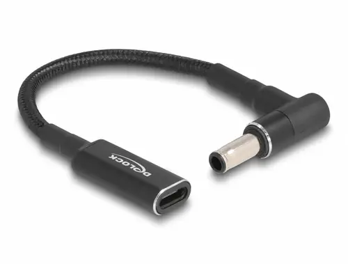 Delock USB-Ladekabel USB-C Buchse, DC Stecker 5,5mm 0.15m Schwarz 60042