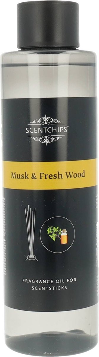 Scentchips Geurstokjes Navulling Musk & Vers hout - 400ml