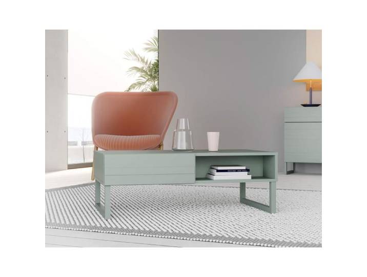 Sofia - table basse - vert sauge mat - 1 niche - 110 cm - Vert sauge