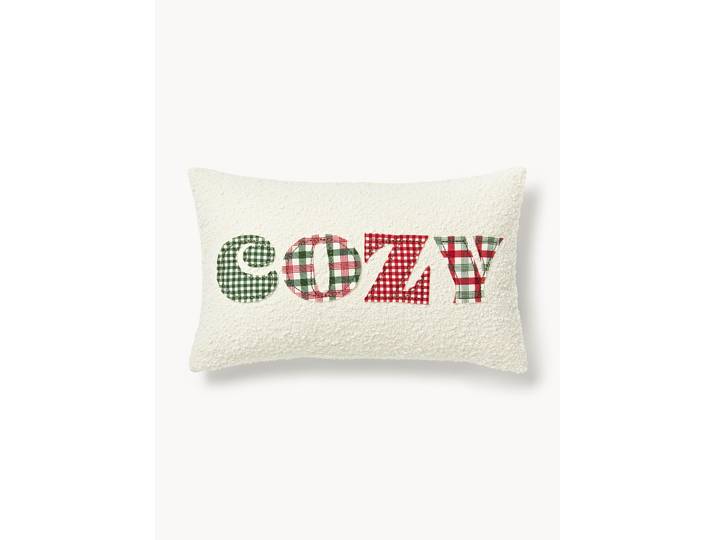 Housse de coussin rectangulaire en bouclette Lysander