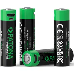 PATONA Premium USB-C 4x AA Mignon rechargeable Lithium 3000mWh 1.5V #1410